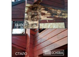 Ремонт дома из профилированного бруса в деревне Юкки. Замена венцов стен и балконов.