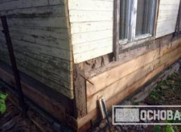Замена сгнивших венцов и монтаж лаг пола в деревянном доме в СНТ "Азимут"
