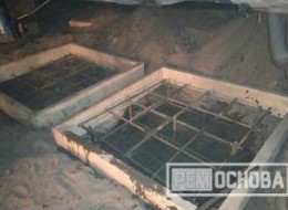 Монтаж бетонных опор под домом в пос. Ольгино