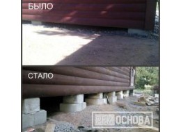 Подъем каркасного дома на 20 см с добавлением дополнительного ряда блоков в СНТ "Касимово-1".