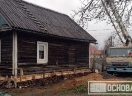 Замена фундамента и венцов дома без подъема в пос. Ульяновка